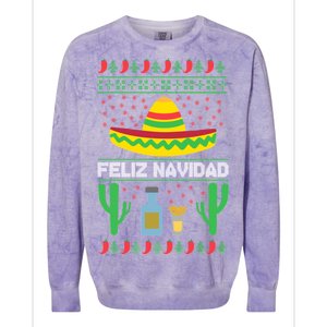 Feliz Navidad Ugly Christmas Colorblast Crewneck Sweatshirt