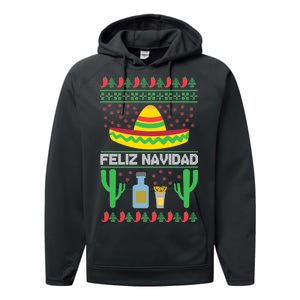 Feliz Navidad Ugly Christmas Performance Fleece Hoodie