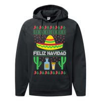 Feliz Navidad Ugly Christmas Performance Fleece Hoodie