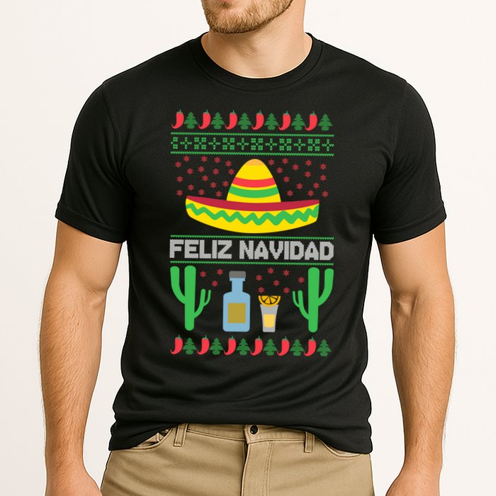 Feliz Navidad Ugly Christmas Cooling Performance Crew T-Shirt