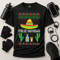 Feliz Navidad Ugly Christmas Cooling Performance Crew T-Shirt