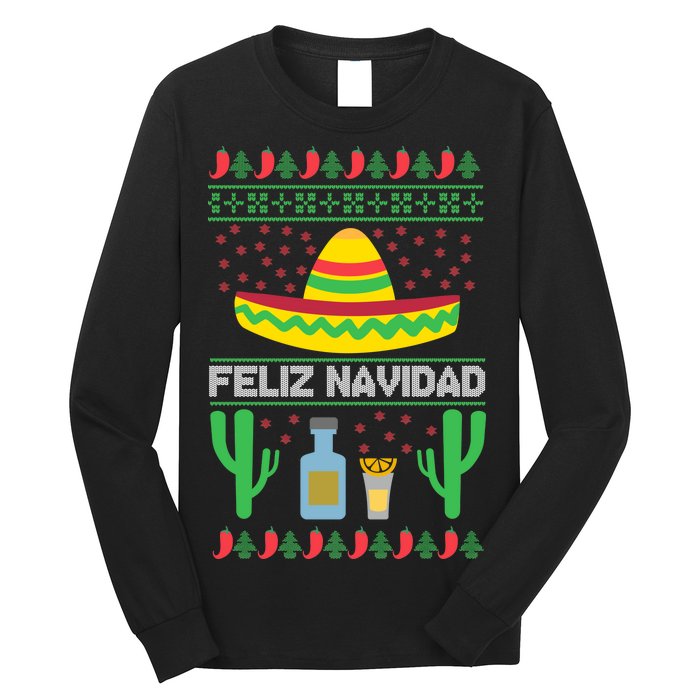 Feliz Navidad Ugly Christmas Long Sleeve Shirt