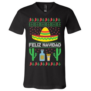 Feliz Navidad Ugly Christmas V-Neck T-Shirt