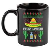 Feliz Navidad Ugly Christmas 11oz C Handle Ceramic Mug