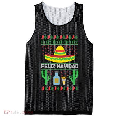 Feliz Navidad Ugly Christmas Mesh Reversible Basketball Jersey Tank