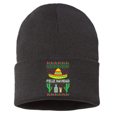 Feliz Navidad Ugly Christmas Sustainable Knit Beanie