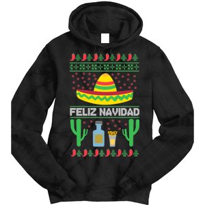 Feliz Navidad Ugly Christmas Tie Dye Hoodie