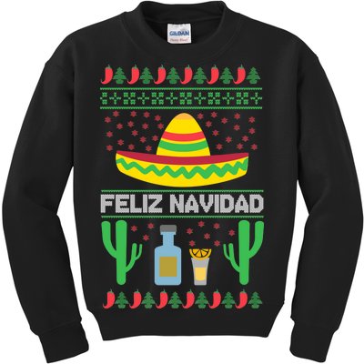 Feliz Navidad Ugly Christmas Kids Sweatshirt