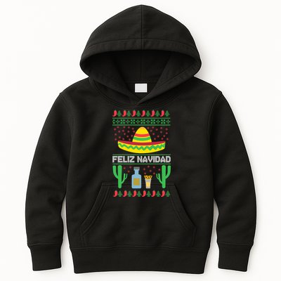 Feliz Navidad Ugly Christmas Kids Hoodie