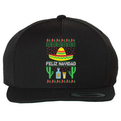 Feliz Navidad Ugly Christmas Wool Snapback Cap