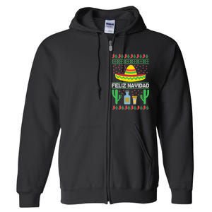 Feliz Navidad Ugly Christmas Full Zip Hoodie