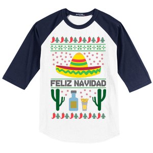 Feliz Navidad Ugly Christmas Baseball Sleeve Shirt