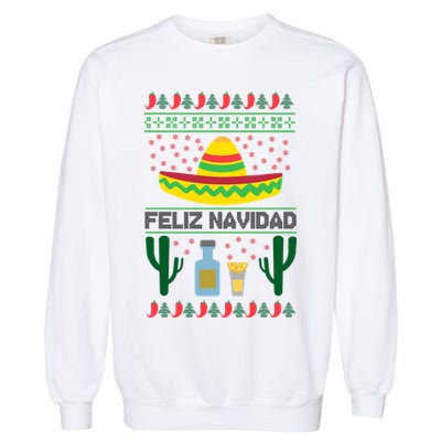 Feliz Navidad Ugly Christmas Garment-Dyed Sweatshirt