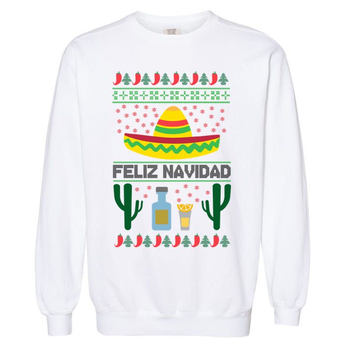 Feliz Navidad Ugly Christmas Garment-Dyed Sweatshirt