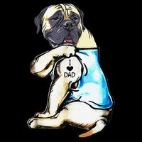 Funny English Mastiff Dog I Love Dad Tattoo English Mastiff Sweatshirt