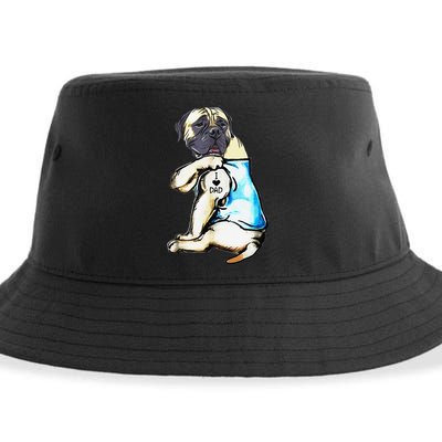 Funny English Mastiff Dog I Love Dad Tattoo English Mastiff Sustainable Bucket Hat