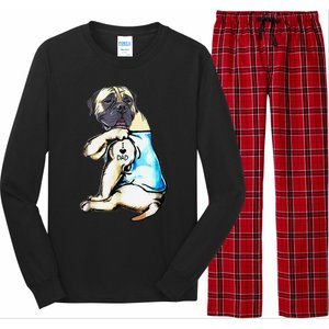 Funny English Mastiff Dog I Love Dad Tattoo English Mastiff Long Sleeve Pajama Set