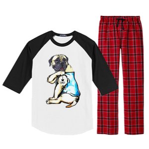 Funny English Mastiff Dog I Love Dad Tattoo English Mastiff Raglan Sleeve Pajama Set