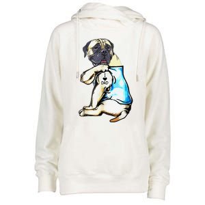 Funny English Mastiff Dog I Love Dad Tattoo English Mastiff Womens Funnel Neck Pullover Hood