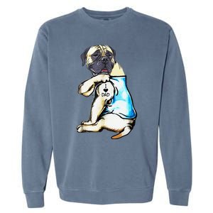 Funny English Mastiff Dog I Love Dad Tattoo English Mastiff Garment-Dyed Sweatshirt