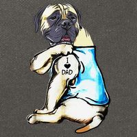 Funny English Mastiff Dog I Love Dad Tattoo English Mastiff Cotton Canvas Backpack