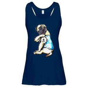 Funny English Mastiff Dog I Love Dad Tattoo English Mastiff Ladies Essential Flowy Tank