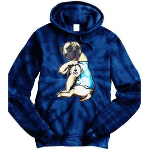 Funny English Mastiff Dog I Love Dad Tattoo English Mastiff Tie Dye Hoodie