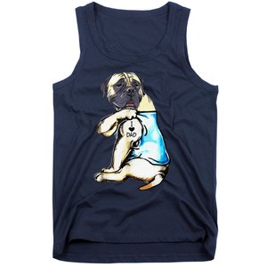 Funny English Mastiff Dog I Love Dad Tattoo English Mastiff Tank Top