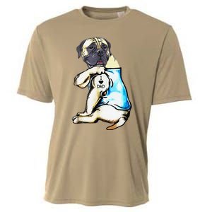 Funny English Mastiff Dog I Love Dad Tattoo English Mastiff Cooling Performance Crew T-Shirt