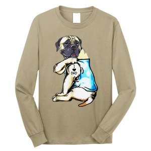 Funny English Mastiff Dog I Love Dad Tattoo English Mastiff Long Sleeve Shirt