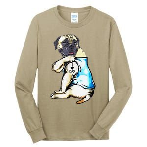 Funny English Mastiff Dog I Love Dad Tattoo English Mastiff Tall Long Sleeve T-Shirt