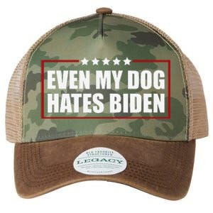 Funny Even My Dog Hates Biden Sarcastic Political Joke Legacy Tie Dye Trucker Hat