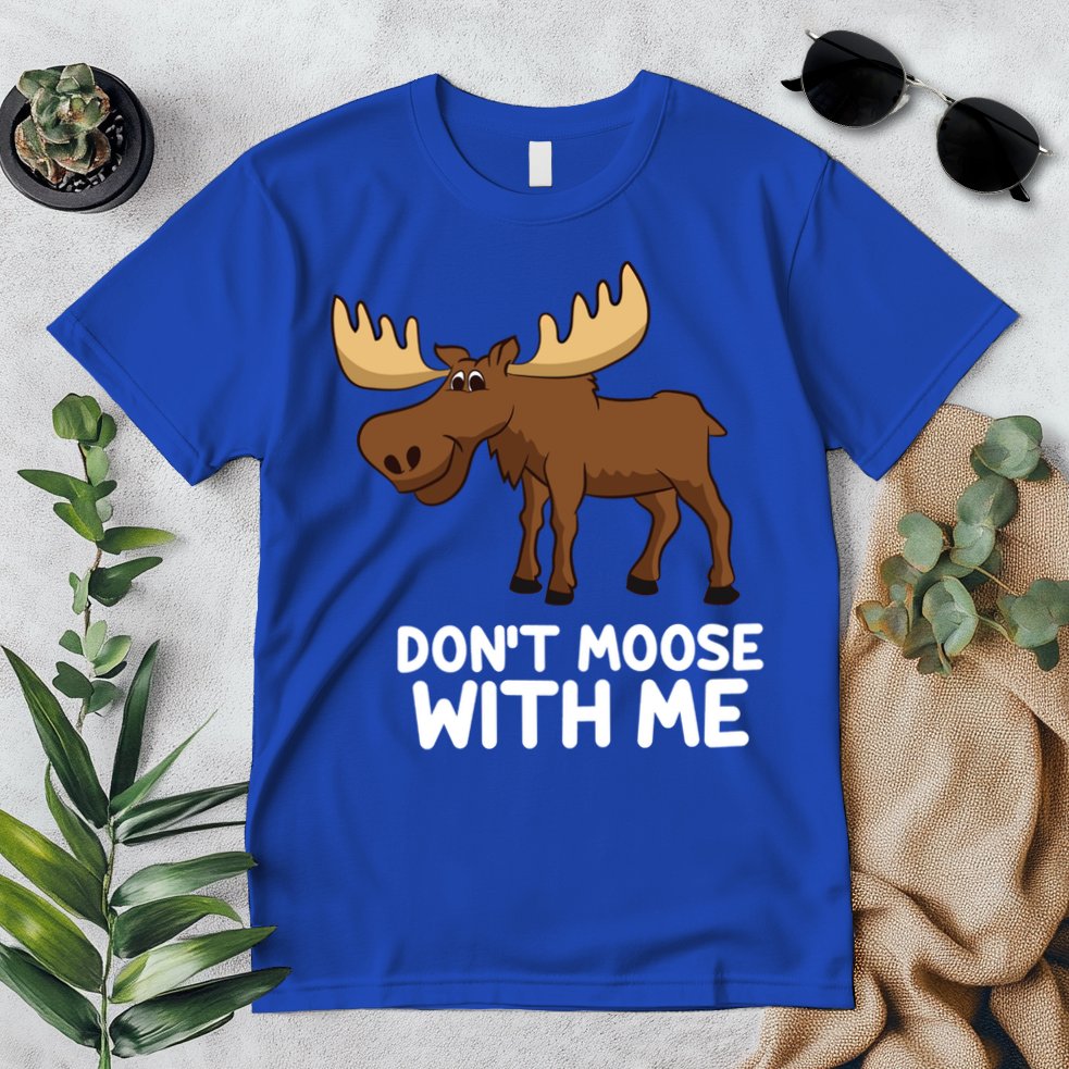 Funny Elk Moose Pun Don't Moose With Me Cute Moose Funny Gift Premium T-Shirt