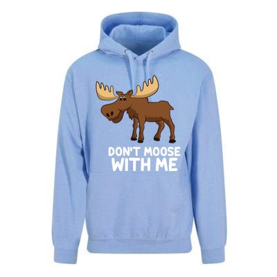 Funny Elk Moose Pun Don't Moose With Me Cute Moose Funny Gift Unisex Surf Hoodie