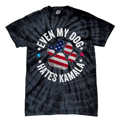 Funny Even My Dog Hates Kamala Anti Harris Usa Flag 2024 Tie-Dye T-Shirt