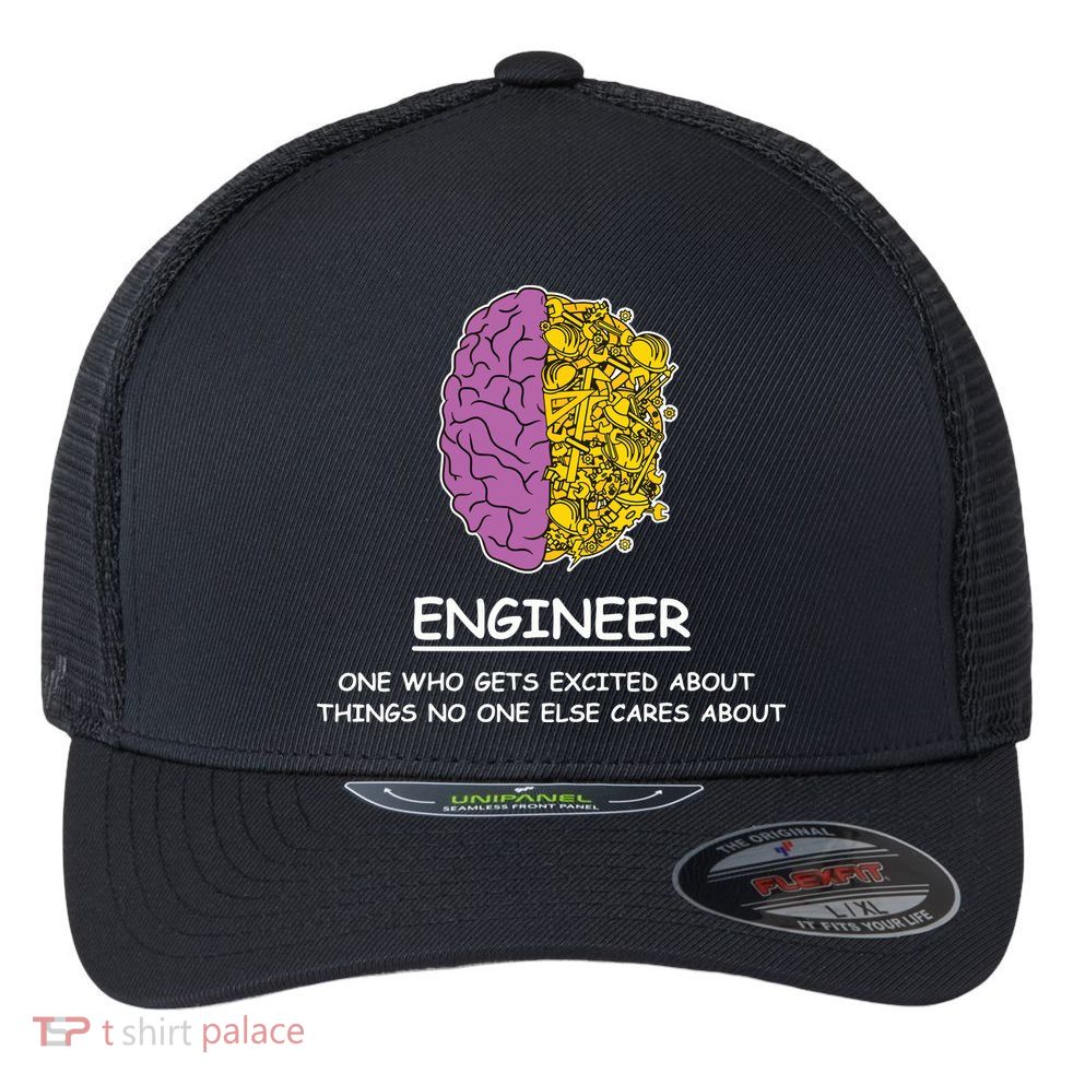 Funny Engineering Mechanical Civil Engineer Flexfit Unipanel Trucker Cap
