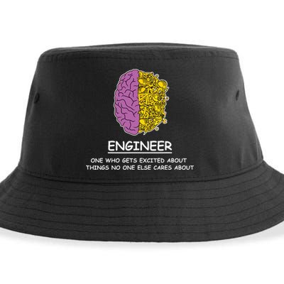 Funny Engineering Mechanical Civil Engineer Sustainable Bucket Hat
