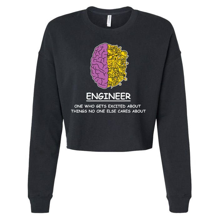 Funny Engineering Mechanical Civil Engineer Cropped Pullover Crew