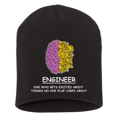 Funny Engineering Mechanical Civil Engineer Short Acrylic Beanie
