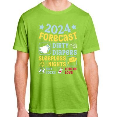 Forecast Expectant Mom To Be 2024 Soon Dad Baby Shower Adult ChromaSoft Performance T-Shirt