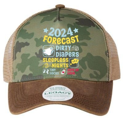 Forecast Expectant Mom To Be 2024 Soon Dad Baby Shower Legacy Tie Dye Trucker Hat