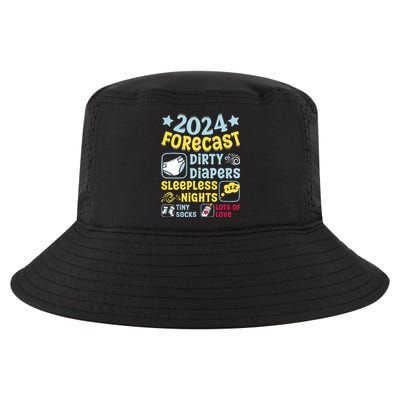 Forecast Expectant Mom To Be 2024 Soon Dad Baby Shower Cool Comfort Performance Bucket Hat