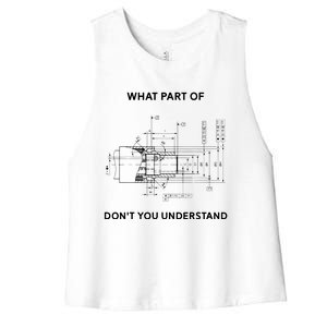 Funny Engineering Mechanical Engineering Women's Racerback Cropped Tank