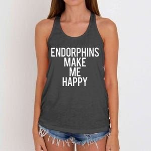 Funny Endorphins Make Me Happy Gym Fitness Workout Running Women's Knotted Racerback Tank