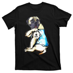 Funny English Mastiff Dog I Love Dad Tattoo English Mastiff T-Shirt