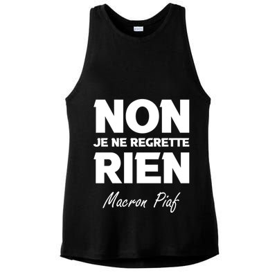 Funny Emmanuel Macron Ladies PosiCharge Tri-Blend Wicking Tank