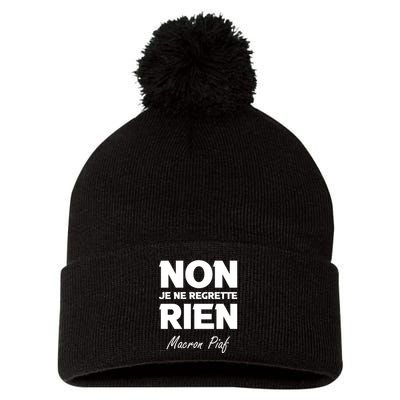 Funny Emmanuel Macron Pom Pom 12in Knit Beanie