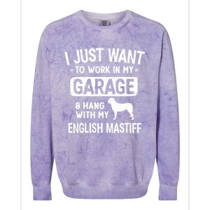 Funny English Mastiff Dad Garage Hang With Dad Garage Me Gift Colorblast Crewneck Sweatshirt