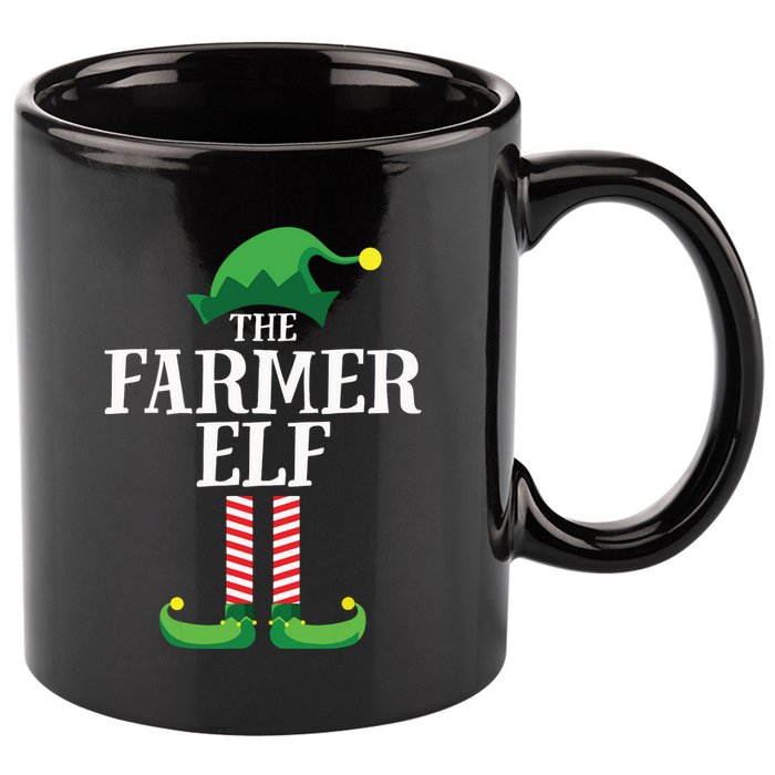 Farmer Elf Matching Family Group Christmas Party 11oz C Handle Ceramic Mug