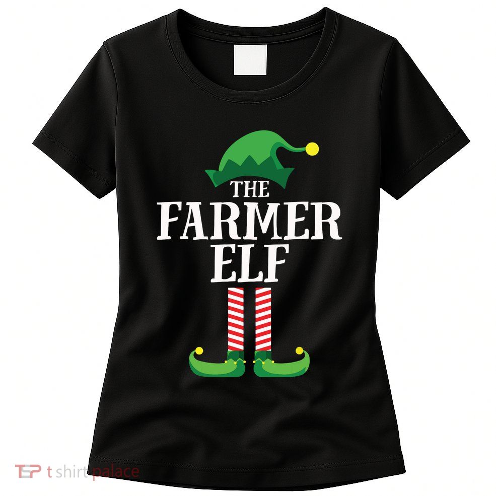 Farmer Elf Matching Family Group Christmas Party Womens T-Shirt
